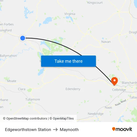 Edgeworthstown Station to Maynooth map