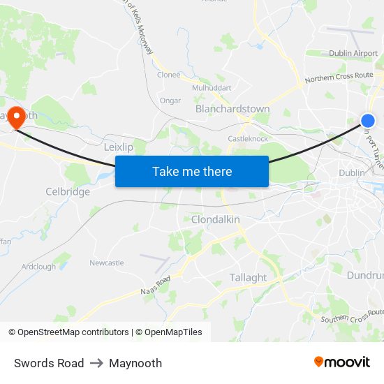 Swords Road to Maynooth map