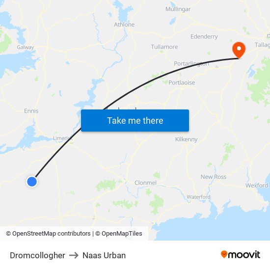 Dromcollogher to Naas Urban map