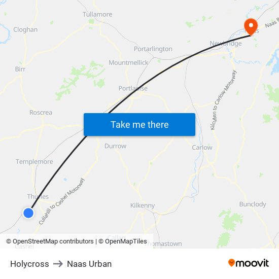 Holycross to Naas Urban map