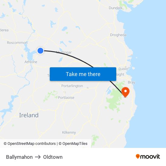 Ballymahon to Oldtown map