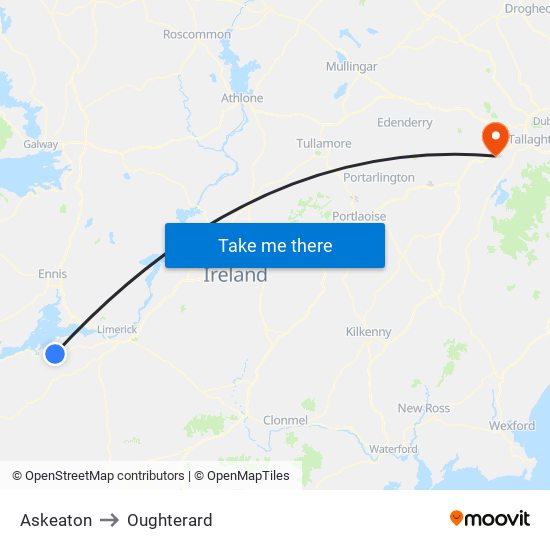 Askeaton to Oughterard map