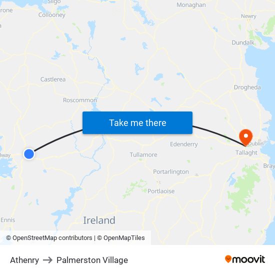 Athenry to Palmerston Village map