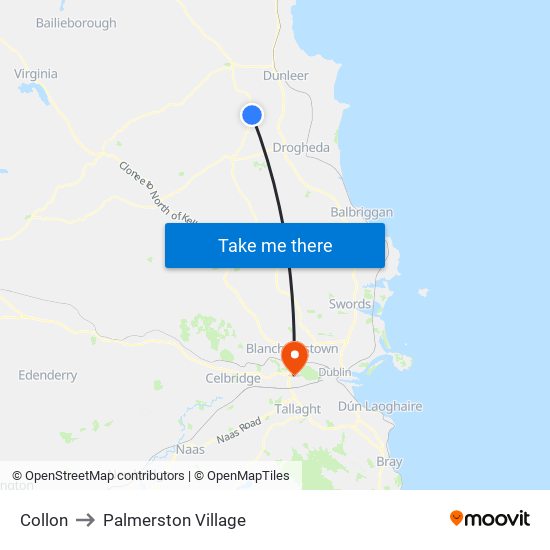 Collon to Palmerston Village map