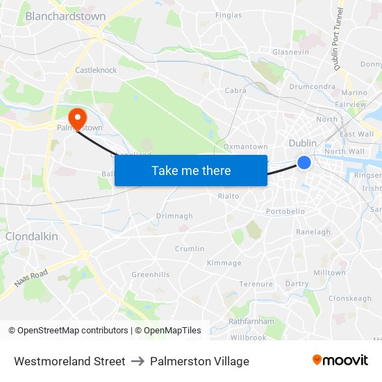 Westmoreland Street to Palmerston Village map