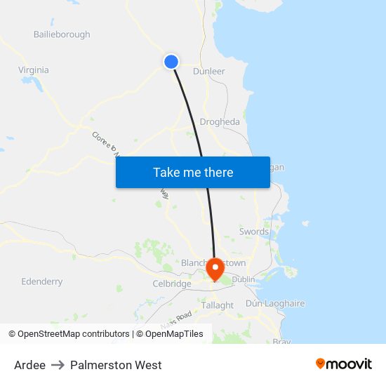 Ardee to Palmerston West map