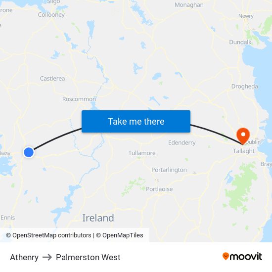 Athenry to Palmerston West map