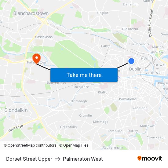 Dorset Street Upper to Palmerston West map