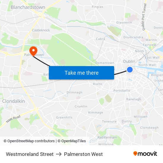 Westmoreland Street to Palmerston West map