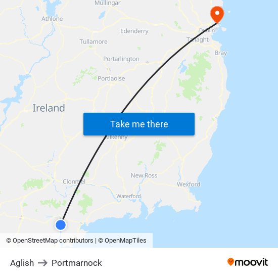 Aglish to Portmarnock map