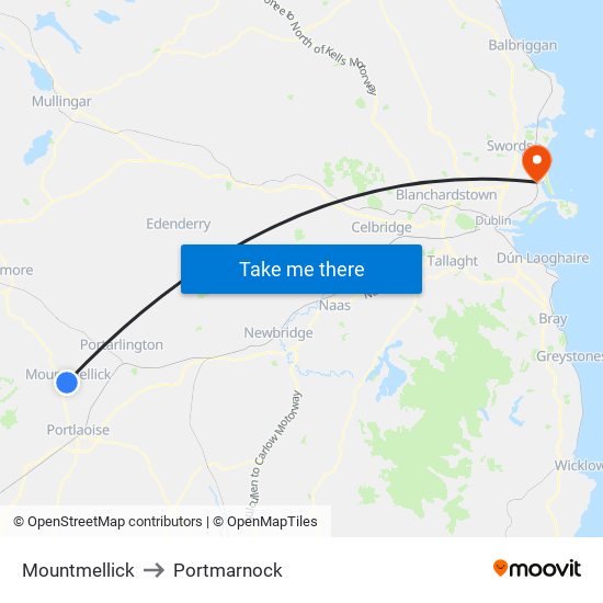 Mountmellick to Portmarnock map