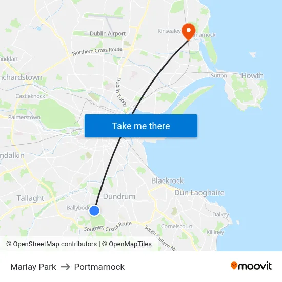 Marlay Park to Portmarnock map