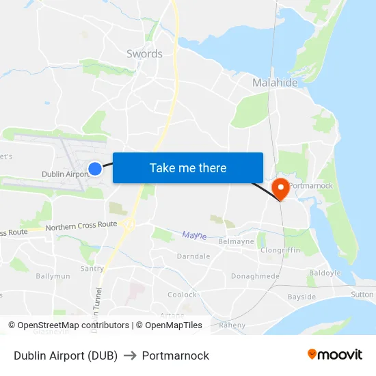 Dublin Airport (DUB) to Portmarnock map