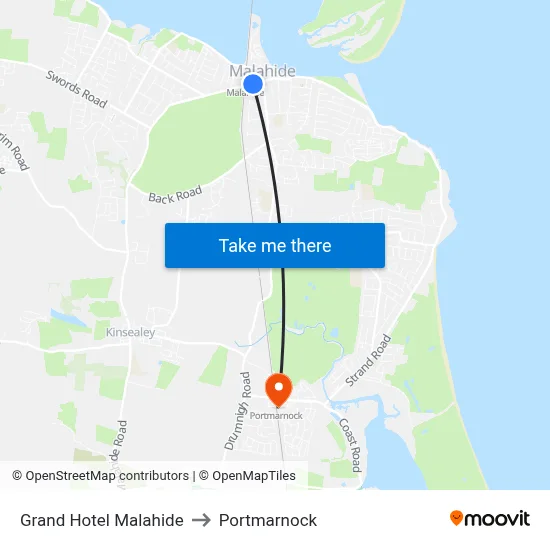 Grand Hotel Malahide to Portmarnock map