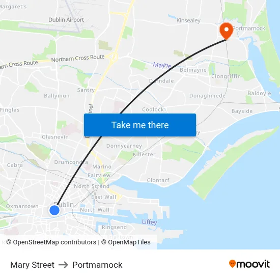 Mary Street to Portmarnock map
