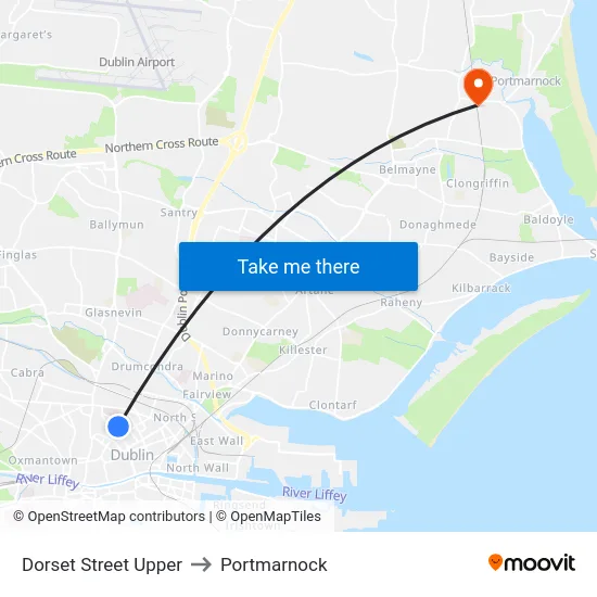 Dorset Street Upper to Portmarnock map
