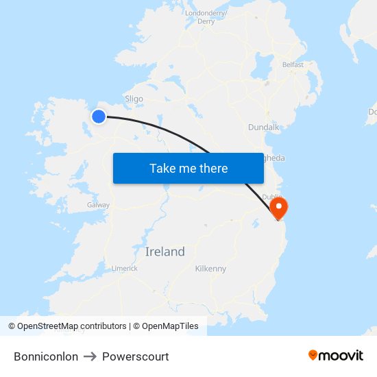 Bonniconlon to Powerscourt map