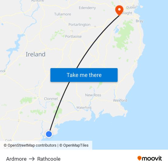 Ardmore to Rathcoole map