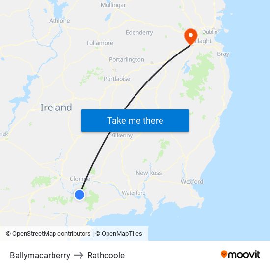 Ballymacarberry to Rathcoole map