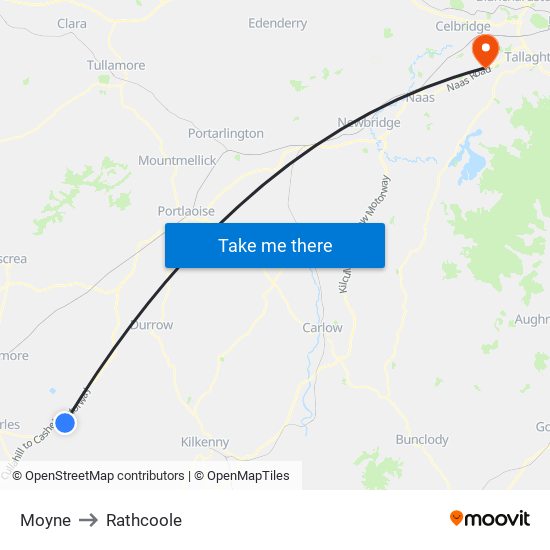 Moyne to Rathcoole map