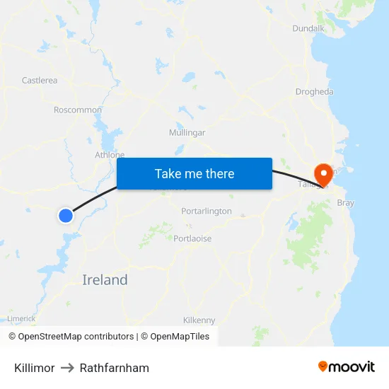 Killimor to Rathfarnham map