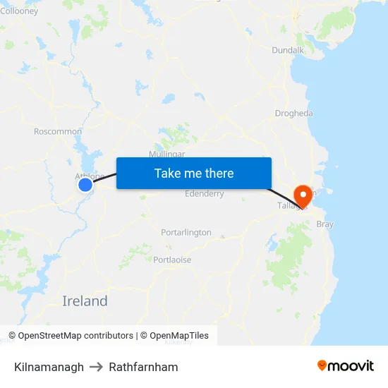 Kilnamanagh to Rathfarnham map