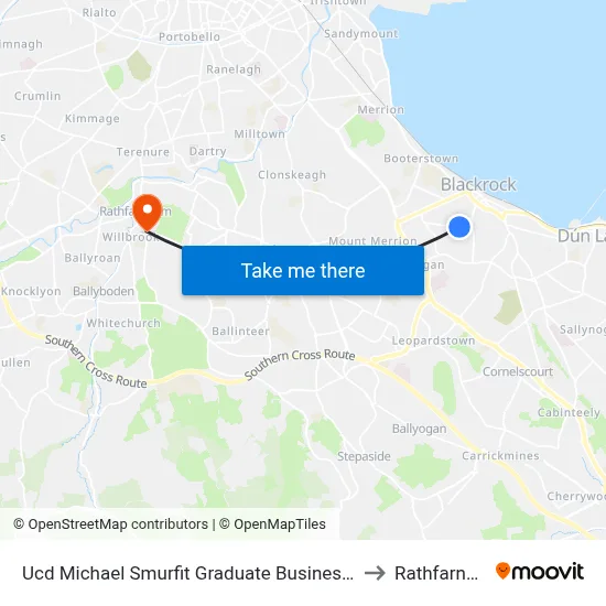 Ucd Michael Smurfit Graduate Business School to Rathfarnham map