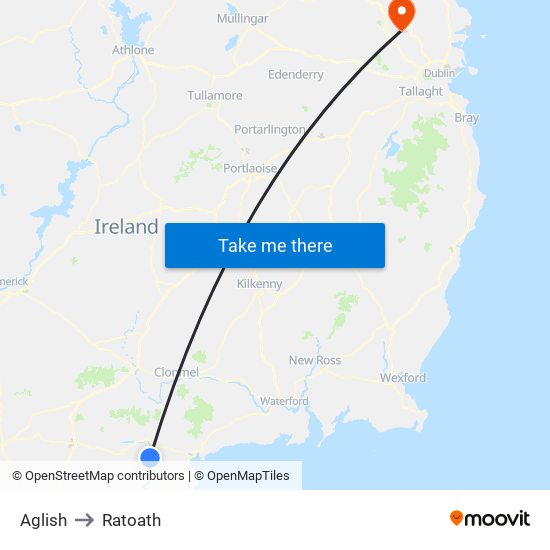 Aglish to Ratoath map