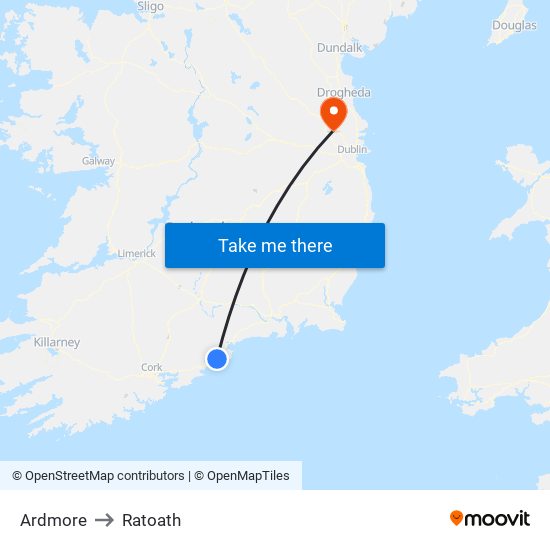 Ardmore to Ratoath map
