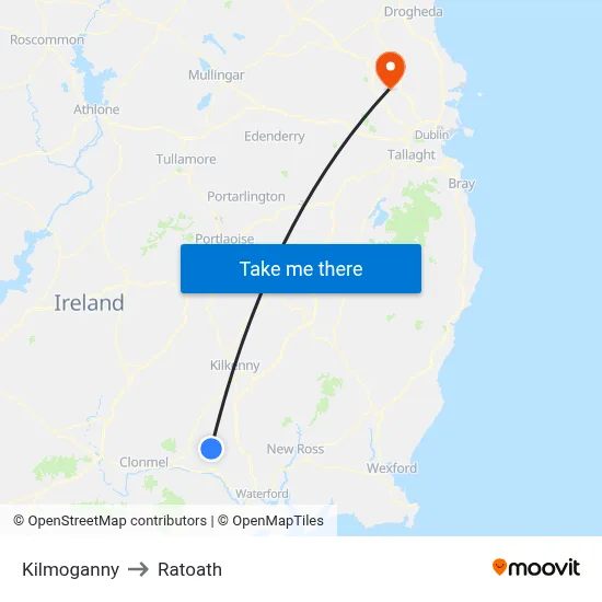 Kilmoganny to Ratoath map