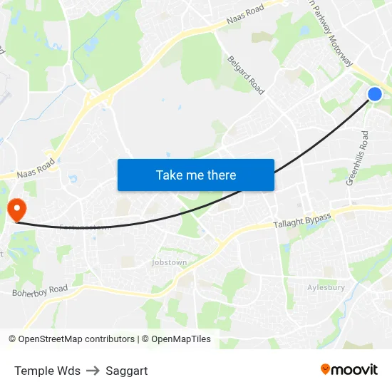 Temple Wds to Saggart map