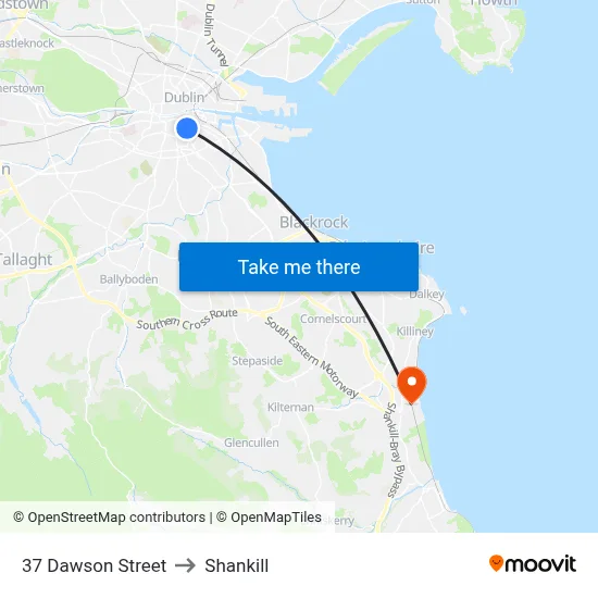 37 Dawson Street to Shankill map