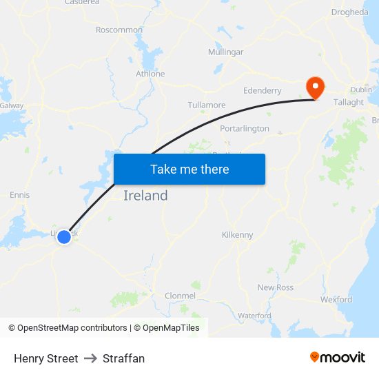 Henry Street to Straffan map