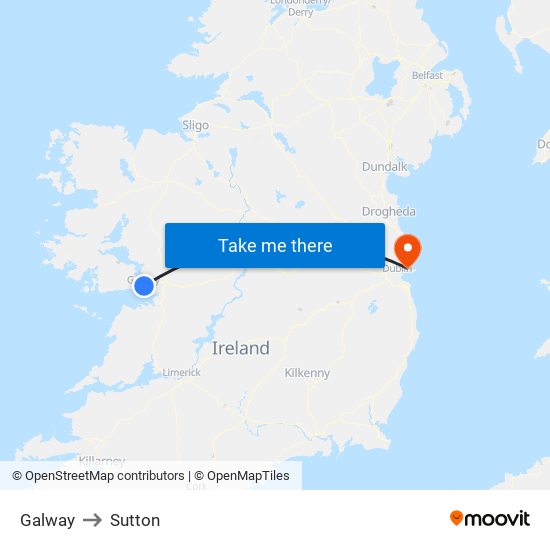 Galway to Sutton map