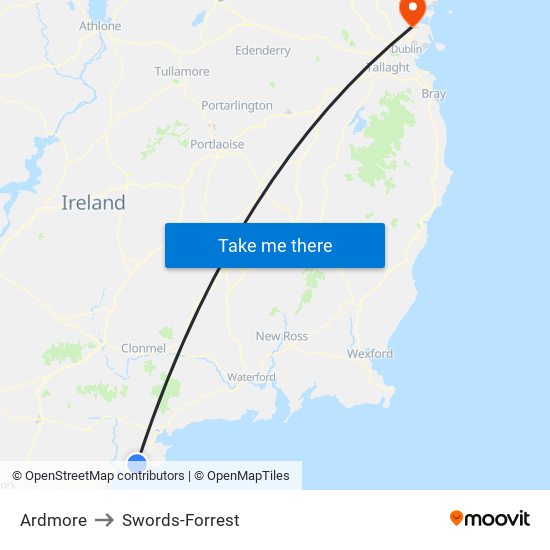 Ardmore to Swords-Forrest map