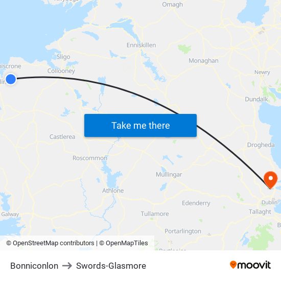 Bonniconlon to Swords-Glasmore map