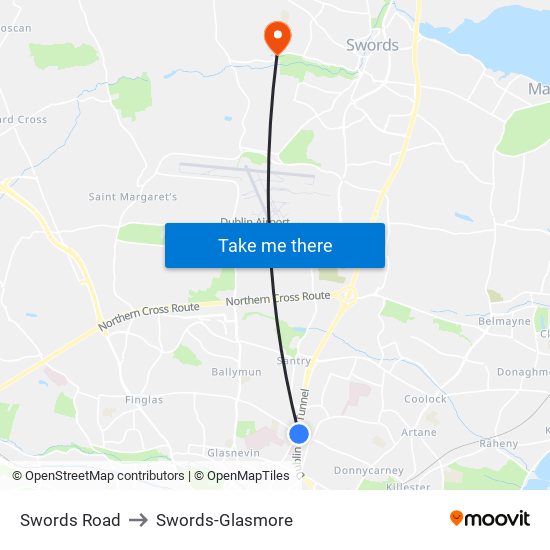 Swords Road to Swords-Glasmore map