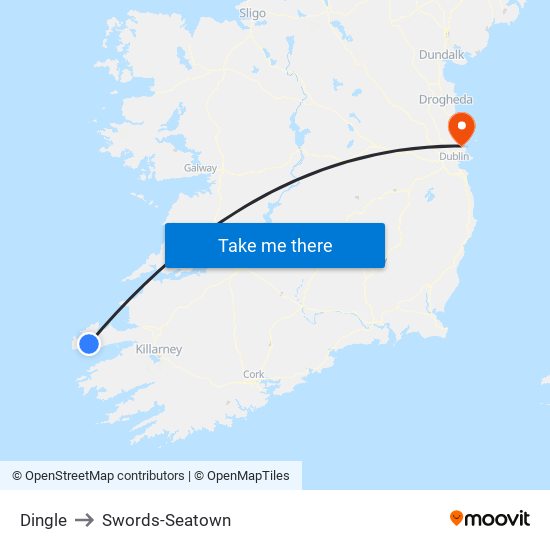 Dingle to Swords-Seatown map