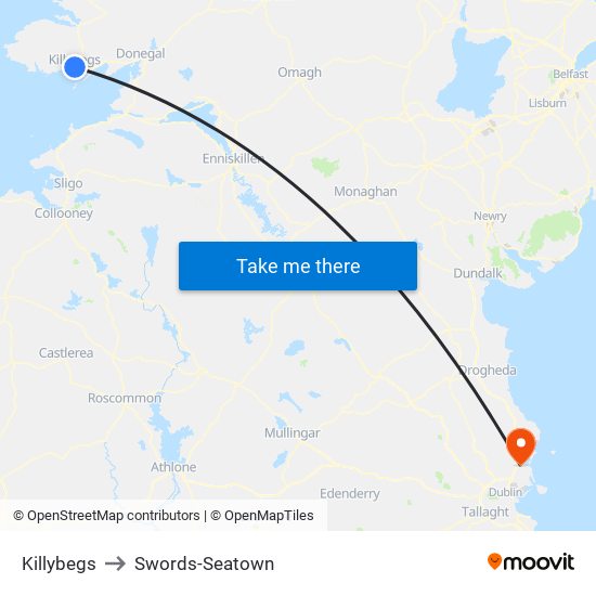 Killybegs to Swords-Seatown map
