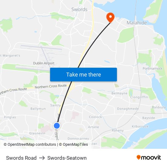 Swords Road to Swords-Seatown map