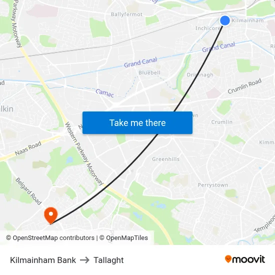 Kilmainham Bank to Tallaght map