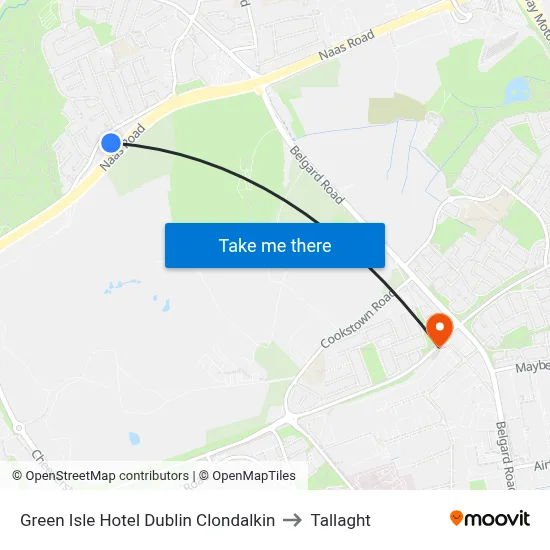 Green Isle Hotel Dublin Clondalkin to Tallaght map