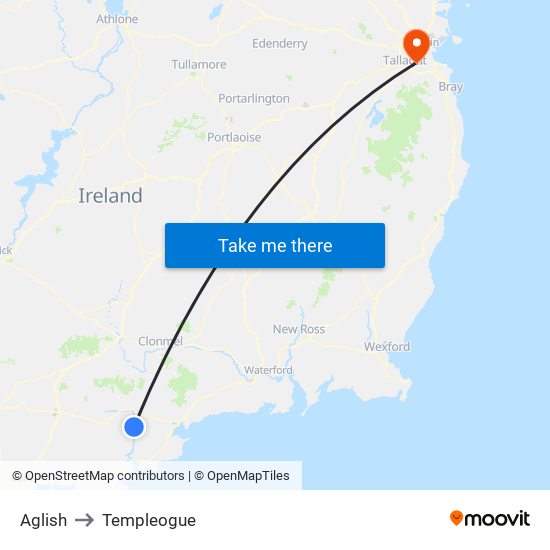 Aglish to Templeogue map