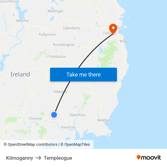 Kilmoganny to Templeogue map