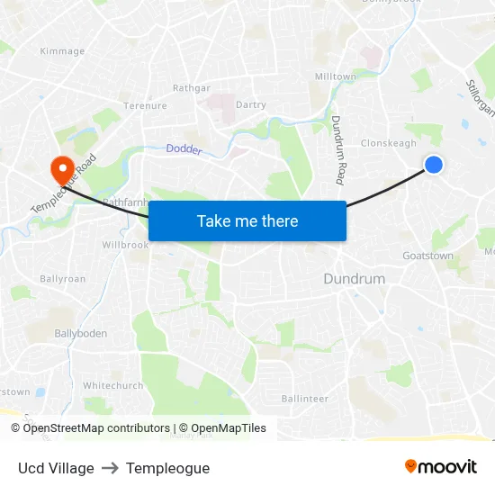 Ucd Village to Templeogue map