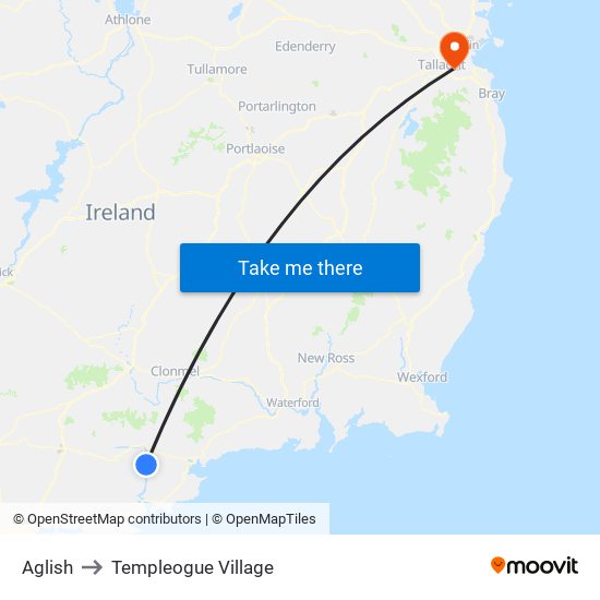 Aglish to Templeogue Village map