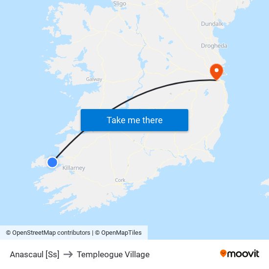 Anascaul [Ss] to Templeogue Village map