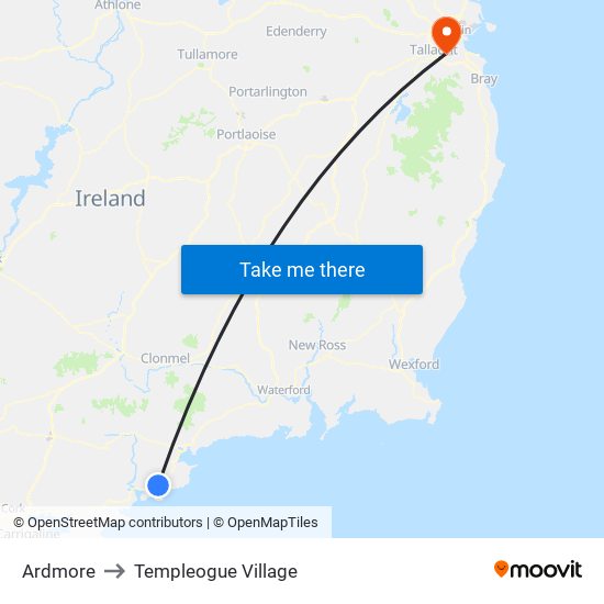 Ardmore to Templeogue Village map