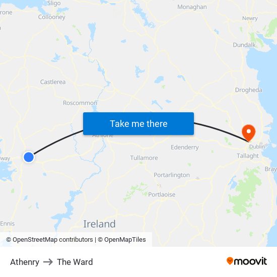 Athenry to The Ward map