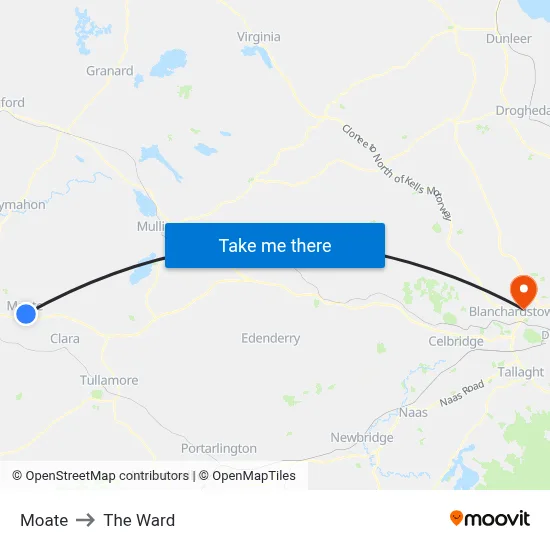 Moate to The Ward map
